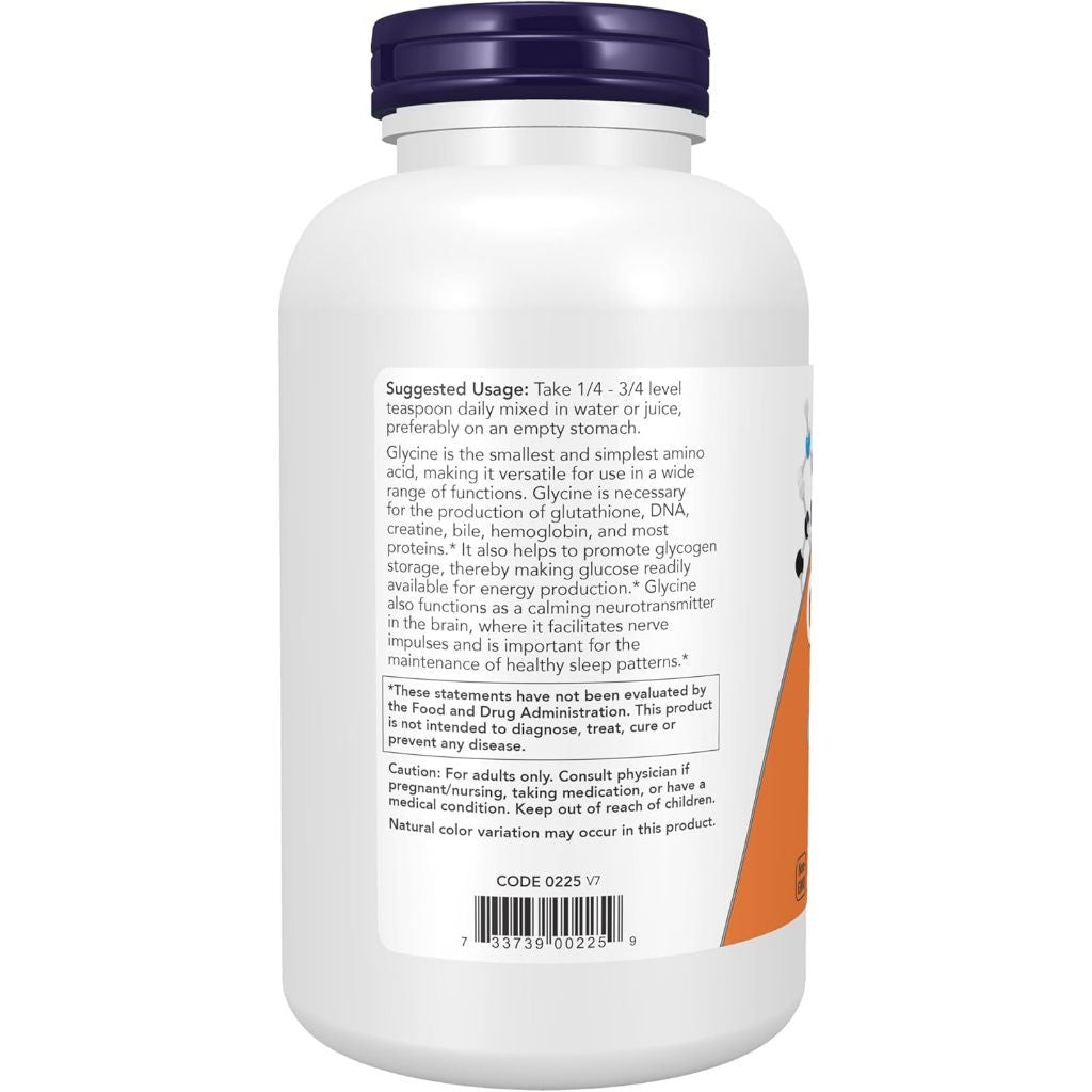 USA Supplements | NOW Foods, Glycine, Pure Powder, 1 lb ( Supports Relaxation and Sleep Quality )
