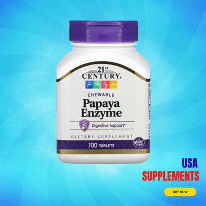 USA Supplements | 21st Century, Chewable Papaya Enzyme ( Digestive Support )