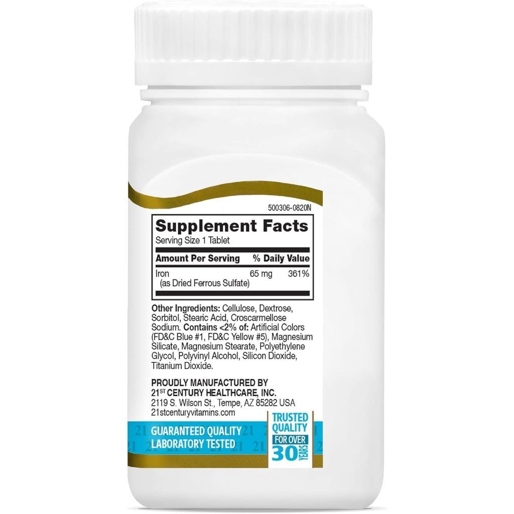 USA Supplements | 21st Century, High-Potency Iron ( Supports Healthy Iron Levels )