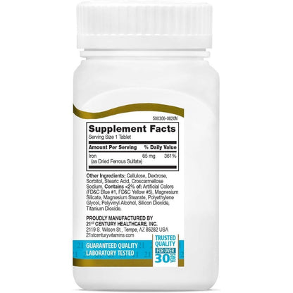 USA Supplements | 21st Century, High-Potency Iron ( Supports Healthy Iron Levels )