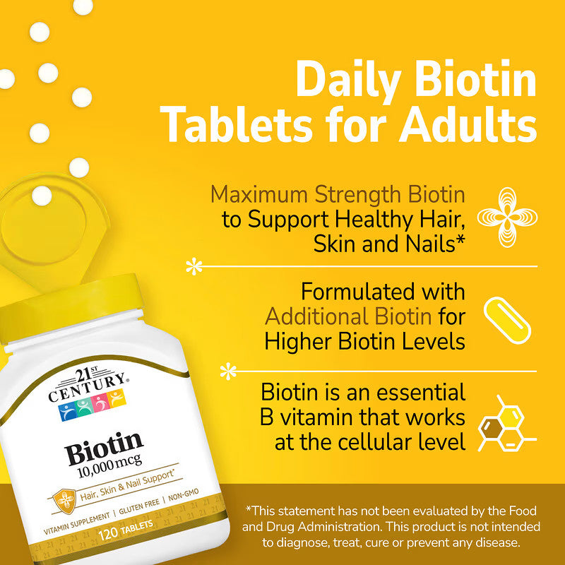 USA Supplements | 21st Century, Biotin ( Hair, Skin & Nail Support )
