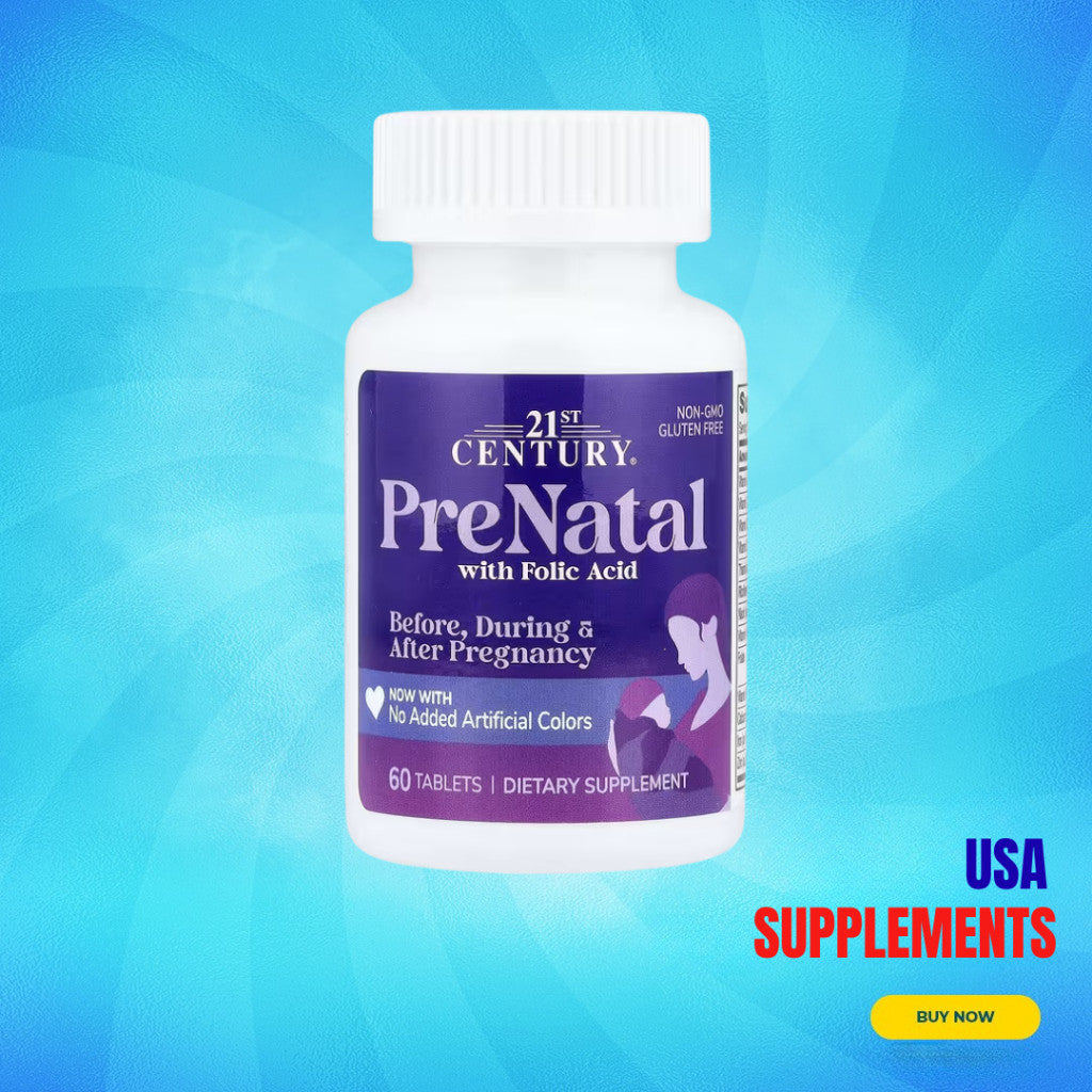 USA Supplements | 21st Century, PreNatal with Folic Acid ( Supports Healthy Fetal Growth )