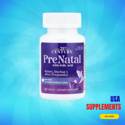 USA Supplements | 21st Century, PreNatal with Folic Acid ( Supports Healthy Fetal Growth )
