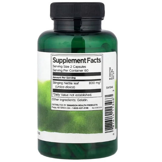 HealthilyYou | Swanson, Stinging Nettle Leaf, 400 mg , 120 Capsules Supports Fluid Balance