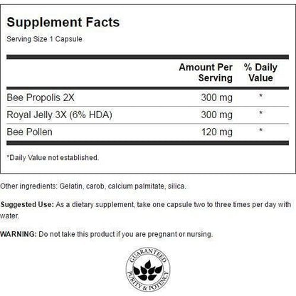 HealthilyYou | Swanson, Royal Jelly Propolis Complex, 60 Capsules Immune and Energy Support