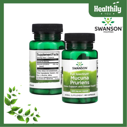 HealthilyYou | Swanson, Full Spectrum Mucuna Pruriens, 400 mg, 60 Capsules Supports Nervous System