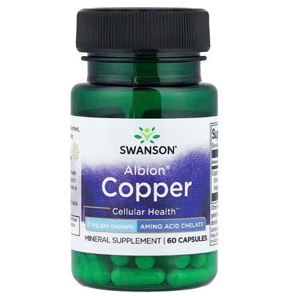 Healthily You | Swanson, Albion Copper, 2 mg, 300 Tablets, 2 mg, 60 Capsules Cellular Health