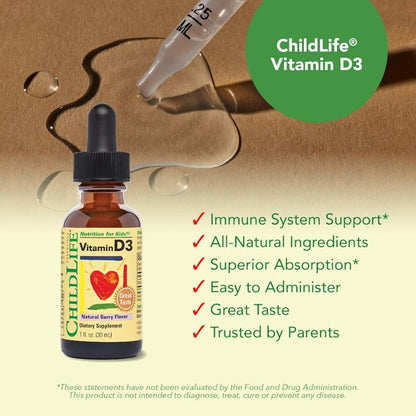 LittleSunshine | ChildLife Essentials, Vitamin D3, Natural Berry, Liquid Vitamin C, Natural Orange