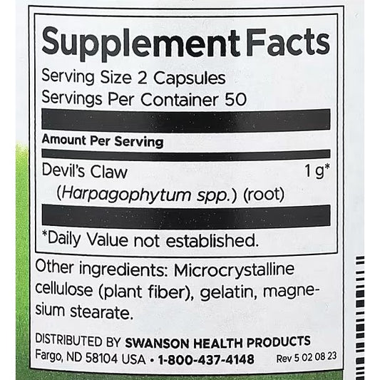 HealthilyYou | Swanson, Full Spectrum® Devil's Claw, 500 mg, 100 Capsules, Joint Health and Mobility