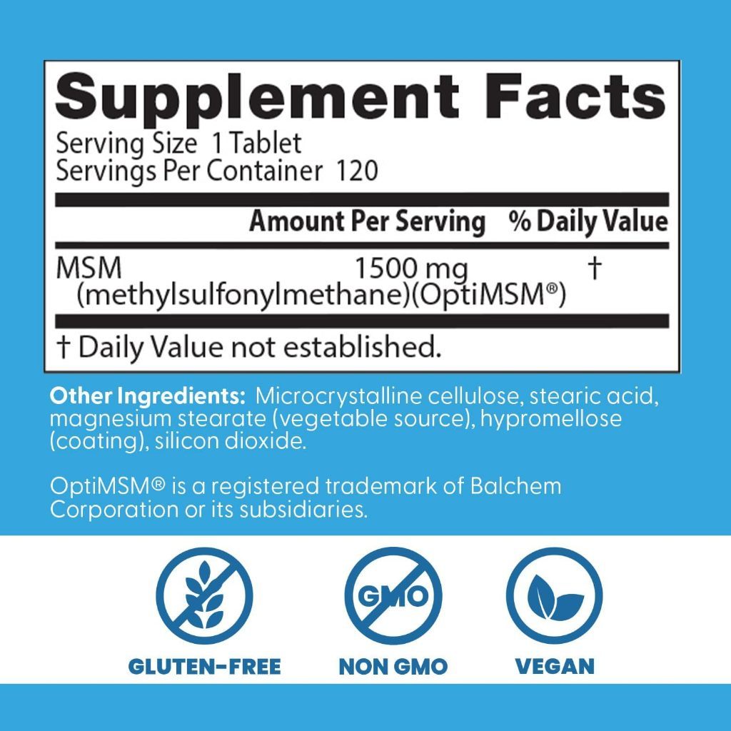 USA Supplements | Doctor's Best, MSM w/ OptiMSM®, 1,500 mg, 120 Tablets ( Joint Comfort & Mobility )