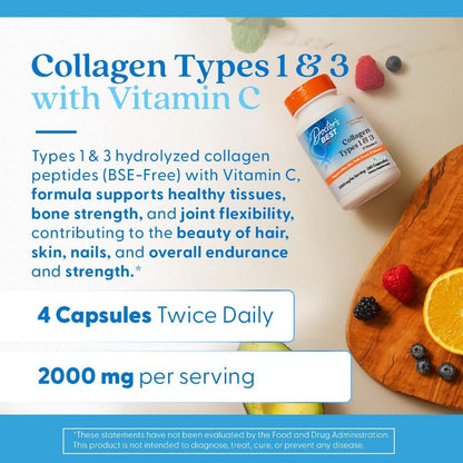 USA Supplements | Doctor's Best, Collagen Types 1 & 3 with Vitamin C ( Skin Health & Appearance )