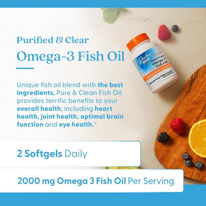 USA Supplements | Doctor's Best, Purified & Clear Omega 3 Fish Oil ( Heart & Brain Support )