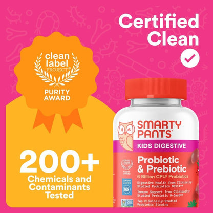 USA Supplements | SmartyPants, Kids Prebiotic & Probiotic, 60 Gummies ( Supports Digestive Health )