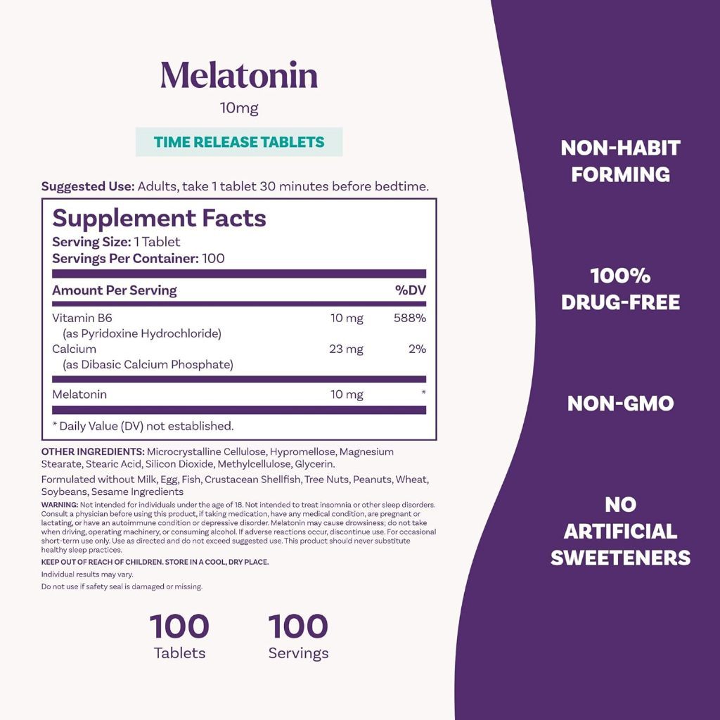 USA Supplements | Natrol, Melatonin, Time Release, 10 mg ( Helps You Fall Asleep Faster )