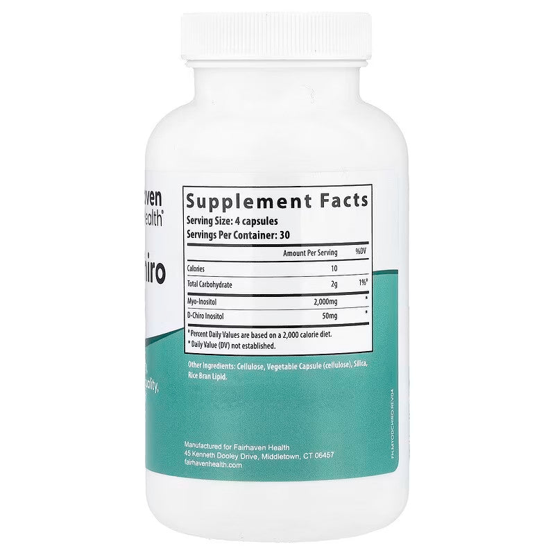 USA Supplements | Fairhaven Health, Myo + D-Chiro Inositol, 120 Capsules ( Hormonal Support )