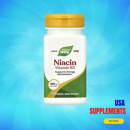 USA Supplements | Nature's Way, Niacin, Vitamin B3 ( Energy Metabolism )