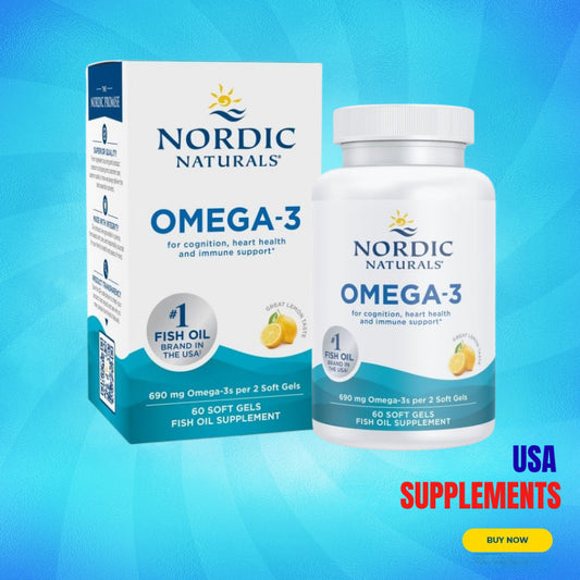 USA Supplements | Nordic Naturals, Omega-3, Lemon, 60 Soft Gels ( Heart & Brain Health Support )