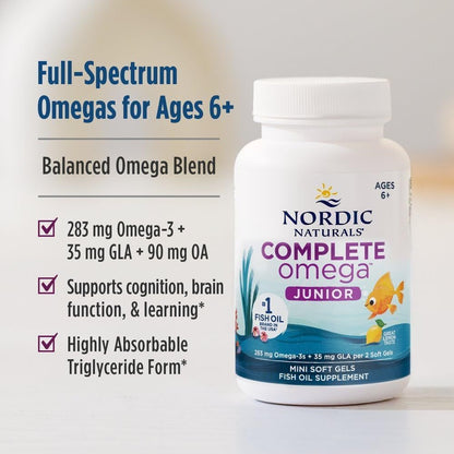 USA Supplements | Nordic Naturals, Complete Omega Junior, 180 Mini Soft Gels ( Supports Brain )