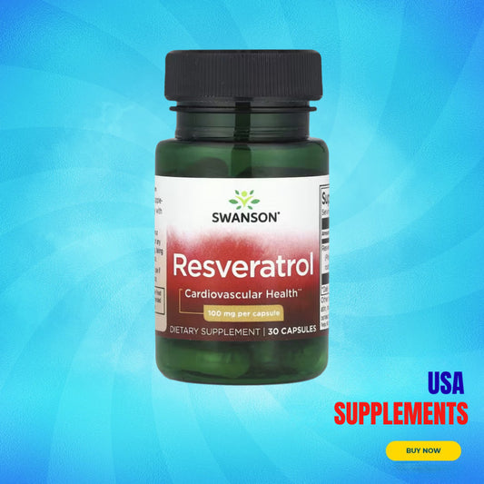 USA Supplements | Swanson, Resveratrol, 100 mg, 30 Capsules ( Cardiovascular Health )