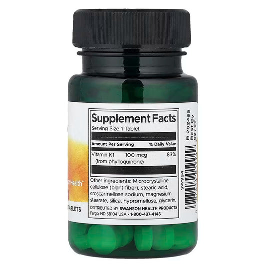 USA Supplements | Swanson, Vitamin K1 ( Bone Support & Blood Clotting Support )