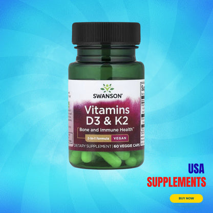 USA Supplements | Swanson, Vitamins D3 & K2 ( Bone Health & Cardiovascular Support )