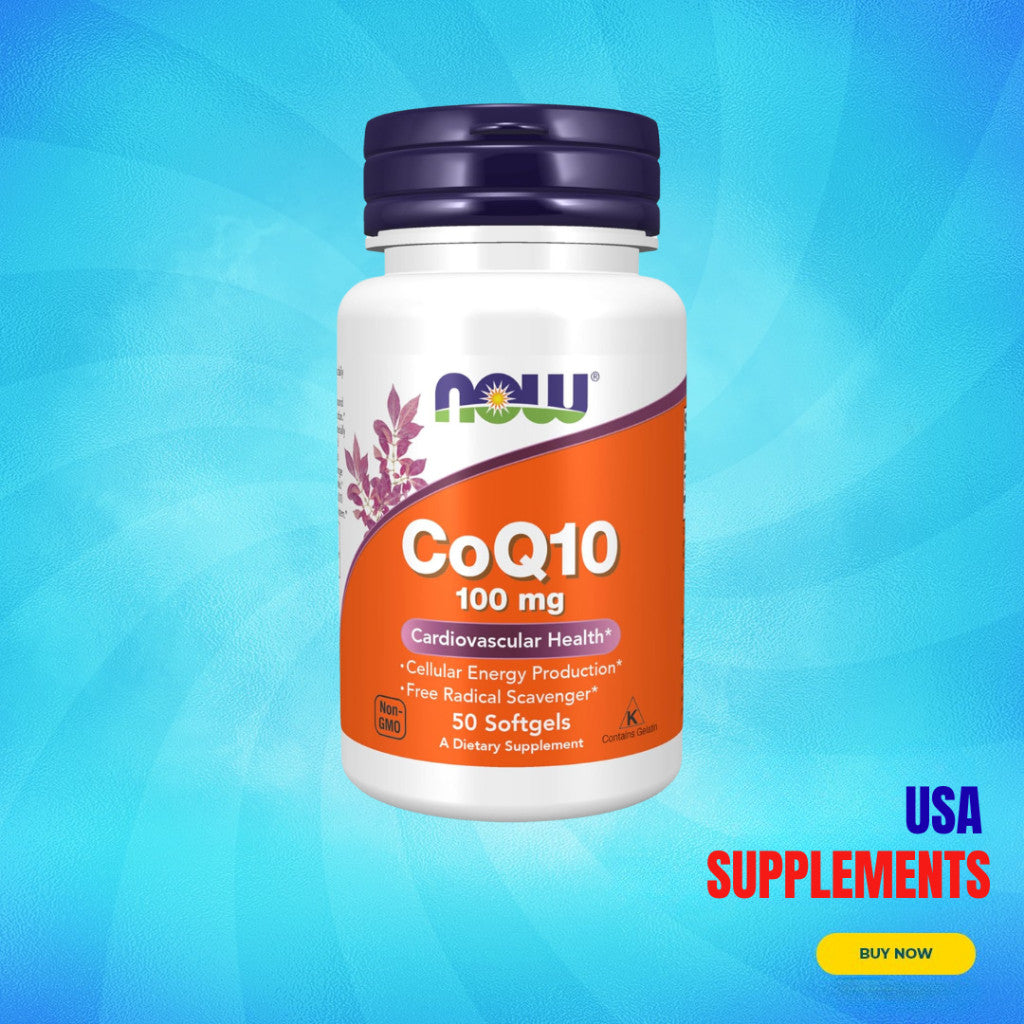 USA Supplements | NOW Foods, CoQ10, 100 mg, 50 Softgels ( Cardiovascular Health )