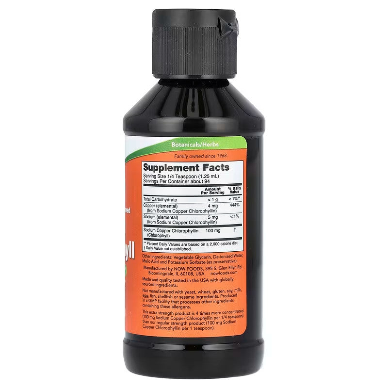 USA Supplements | NOW Foods, Liquid Chlorophyll, Unflavored, 4 fl oz ( Digestive Health )