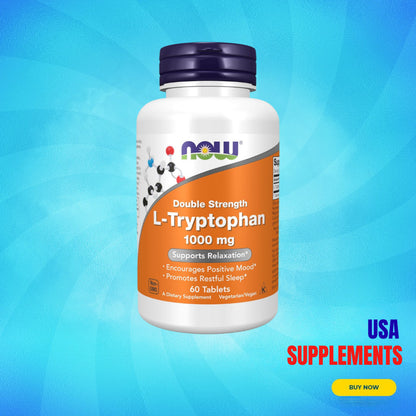 USA Supplements | NOW Foods, L-Tryptophan, 1,000 mg, 60 Tablets ( Supports Relaxation )