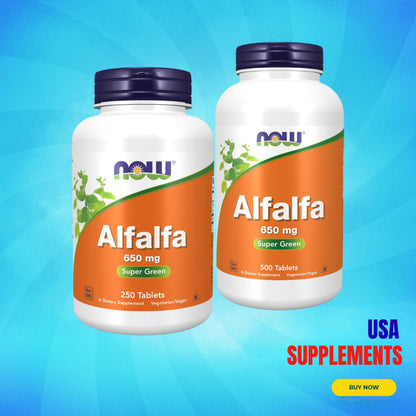 USA Supplements | NOW Foods, Alfalfa ( Supports General Health & Vitality )