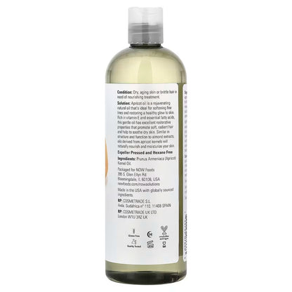 USA Supplements | NOW Foods, Solutions, Apricot Oil, 16 fl oz ( Moisturizes Dry Skin )