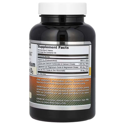 USA Supplements | Amazing Nutrition, Calcium Magnesium Zinc + Vitamin D3 ( Supports Bone Strength )
