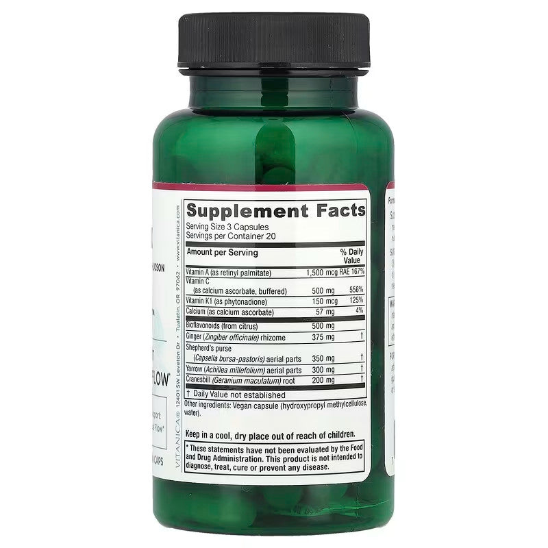 USA Supplements | Vitanica, Slow Flow Capsules ( Supports Healthy Menstrual Flow )