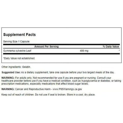 HealthilyYou | Swanson, Full Spectrum® Gymnema Sylvestre Leaf, 400 mg, Blood Sugar Support