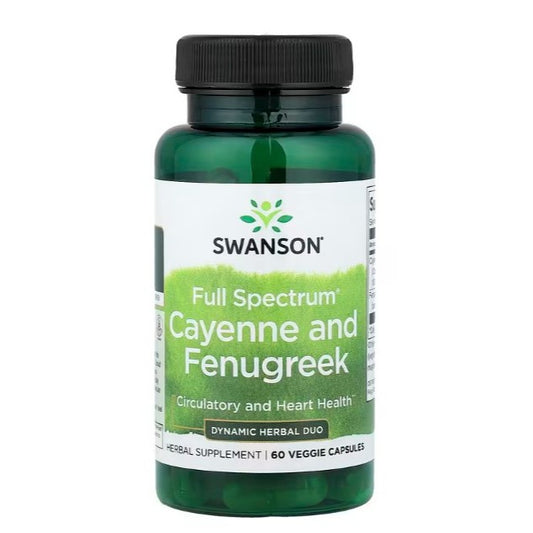 HealthilyYou | Swanson, Full Spectrum® Cayenne and Fenugreek, 60VegCaps Circulatory and Heart Health
