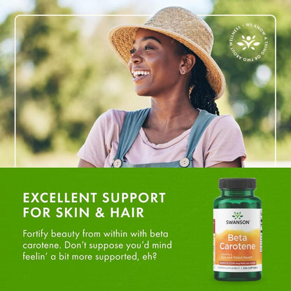 HealthilyYou | Swanson, Beta Carotene, 25,000 IU (7,500 mcg RAE), Softgels Eye and Vision Health