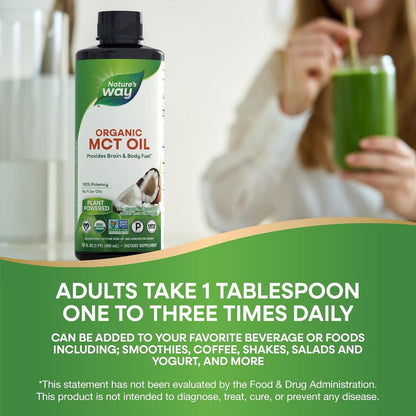Nature's Way, Organic MCT Oil ( Supports Satiety, Metabolism, Brain and Focus Support )