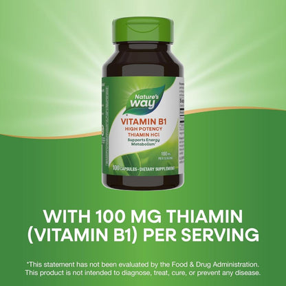 Nature's Way, Vitamin B1 ( Supports Energy Metabolism & Suitable for Various Diets )