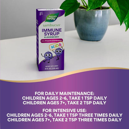 Nature's Way, Sambucus® Kids, Immune Syrup Elderberry ( Boosts Immune System )