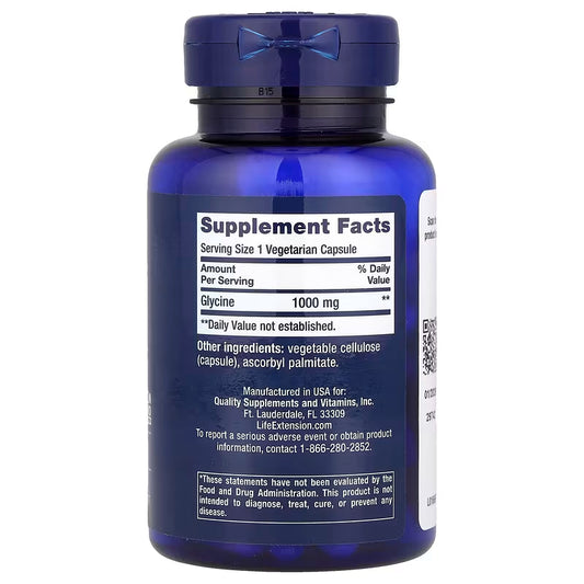 Life Extension, Glycine ( Sleep Quality, Collagen Production, Detoxification & Antioxidant Defense )