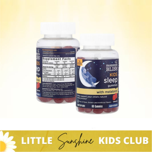 LittleSunshine | Mommy's Bliss, Kids Sleep Gummies With Melatonin, Age 3 Years+, Strawberry, 60Gummy
