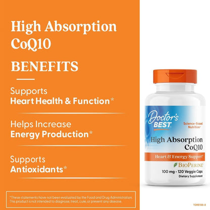 USA Supplements | Doctor's Best, High Absorption CoQ10, 100 mg, Veggie Caps ( Heart Health Support )
