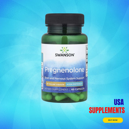 USA Supplements | Swanson, Pregnenolone, High Potency, 25 mg, 60 Capsules ( Cognitive Support )