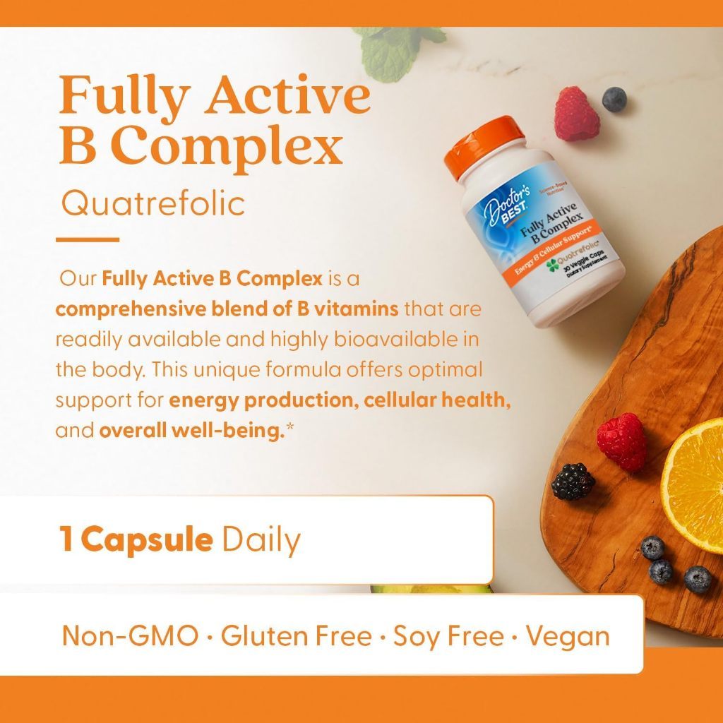 USA Supplements | Doctor's Best, Fully Active B Complex with Quatrefolic ( Metabolism Support )