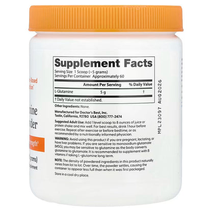 USA Supplements | Doctor's Best, Pure L-Glutamine Powder ( Muscle Recovery & Repair )