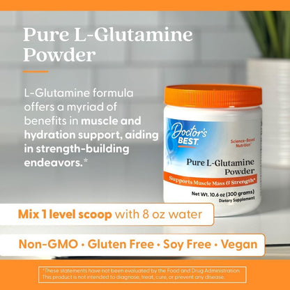 USA Supplements | Doctor's Best, Pure L-Glutamine Powder ( Muscle Recovery & Repair )
