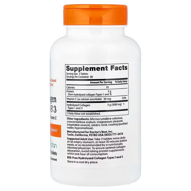 USA Supplements | Doctor's Best, Collagen Types 1 & 3 with Vitamin C ( Skin Health & Appearance )