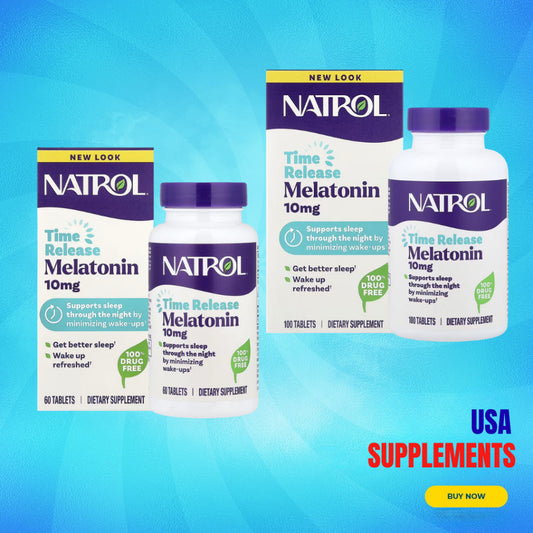 USA Supplements | Natrol, Melatonin, Time Release, 10 mg ( Helps You Fall Asleep Faster )