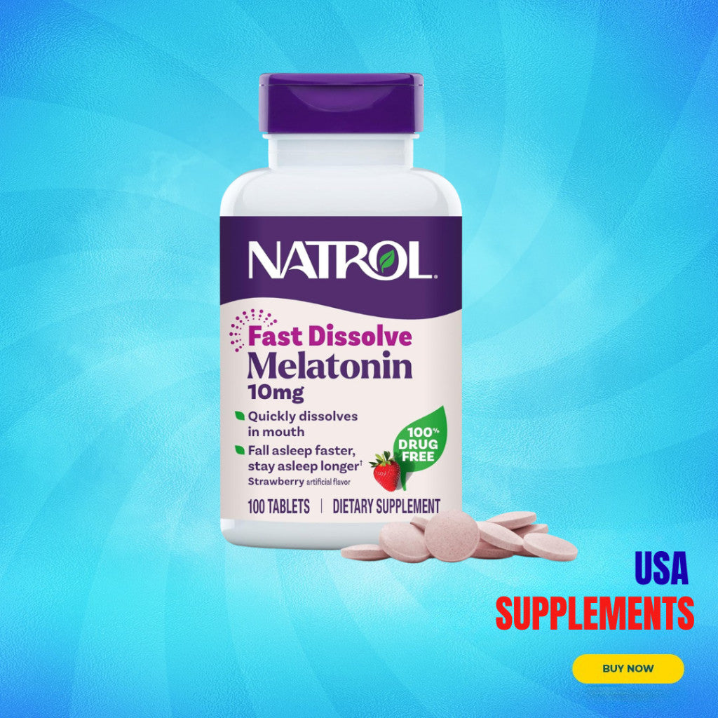 USA Supplements | Natrol, Melatonin, Fast Dissolve, 10 mg ( Fall Asleep Faster, Stay Asleep Longer )