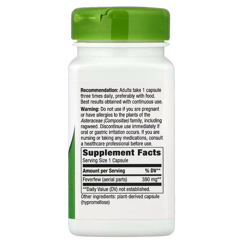 USA Supplements | Nature's Way, Feverfew Herb, 100 Vegan Capsules ( Supports Headache Relief )