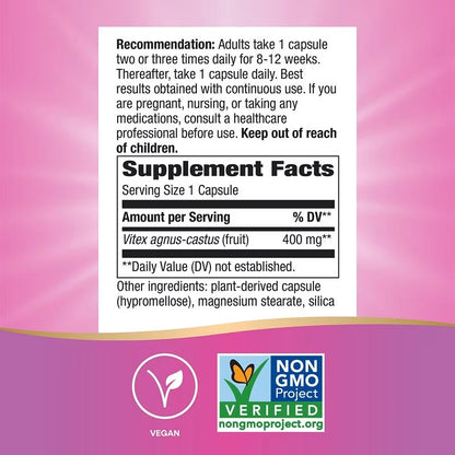 USA Supplements | Nature's Way, Vitex Fruit, 100 Vegan Capsules ( Hormonal Balance Support )